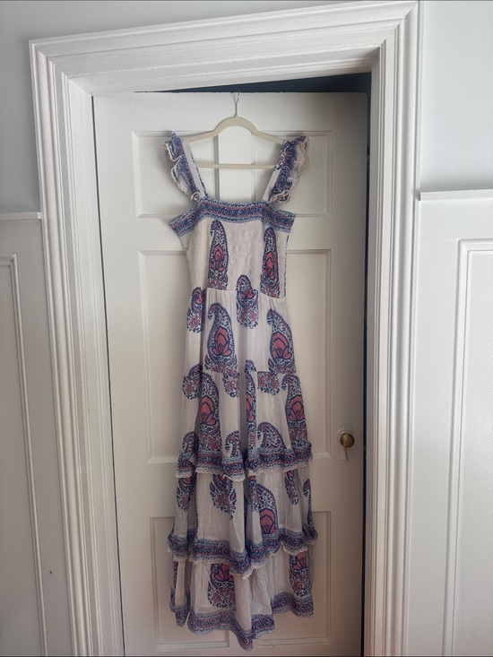 Bell By Alicia Bell Dresses & Skirts - White Maxi Dress with Blue and Pink Print